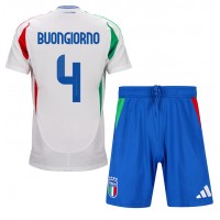 Maglie da calcio Italia Alessandro Buongiorno #4 Seconda Maglia Bambino Europei 2024 Manica Corta (+ Pantaloni corti)